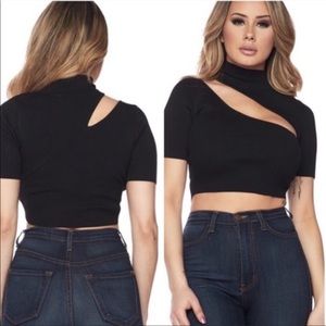 Black Ribbed crop top